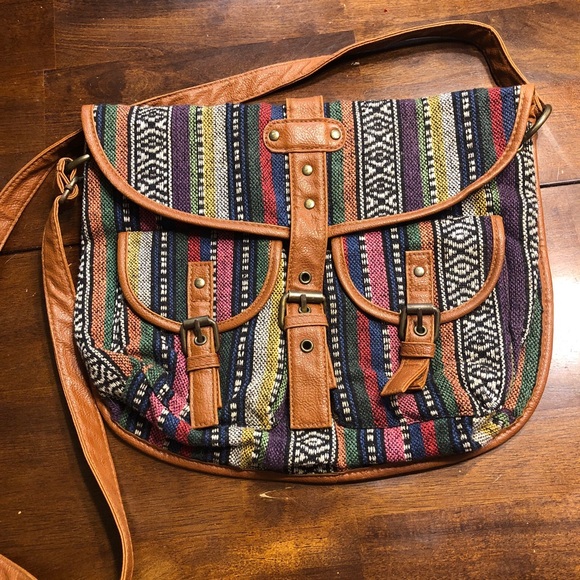 Boho crossbody handbag southwest coogie style multi print/color - Picture 3 of 16